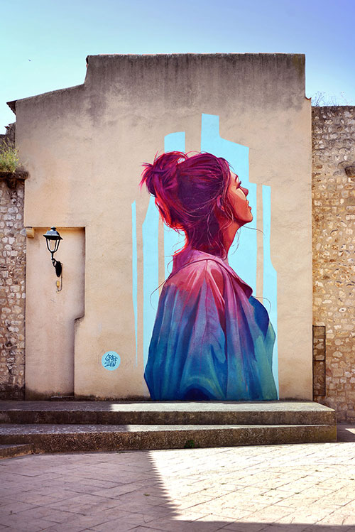 street-art graffiti De l'autre côté du mur graffmatt french artist wall art murals painting portraits realism réalisme peinture urbaine france GRAFFMATT voyage tourisme streetart art de rue portrait femme peinture murale déco fresque Pertuis vaucluse