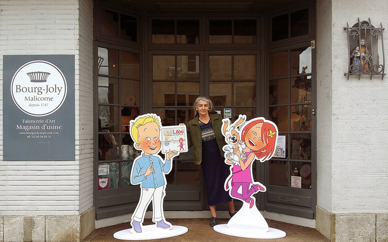 Marguerite Rossignol avec Léo, Lilou et Fax