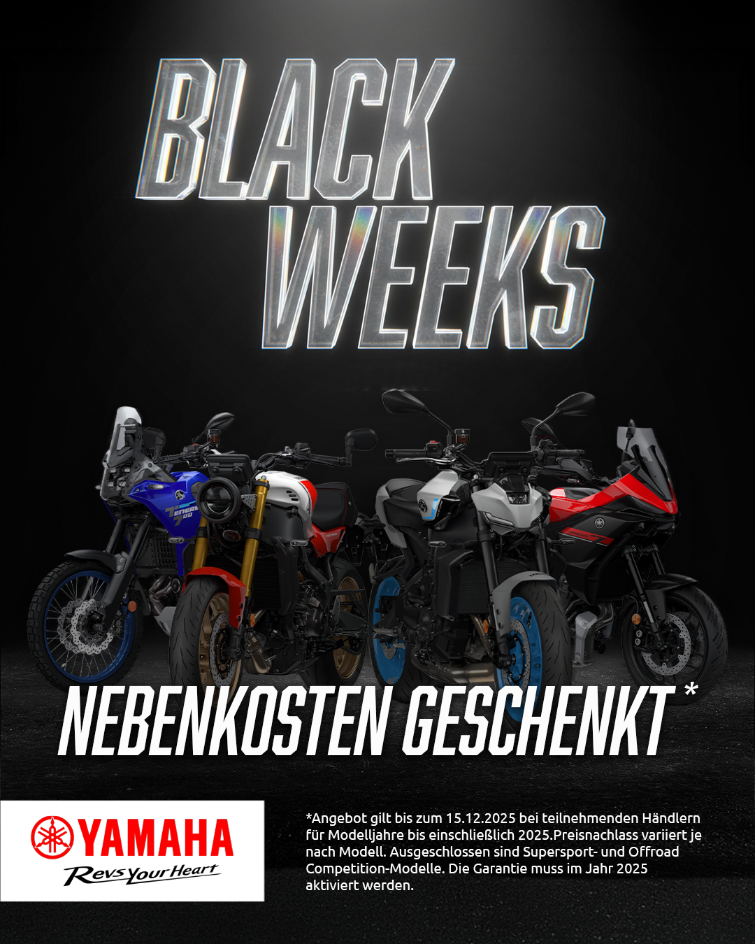 YAMAHA BLACK WEEKS - Nebenkosten geschenkt