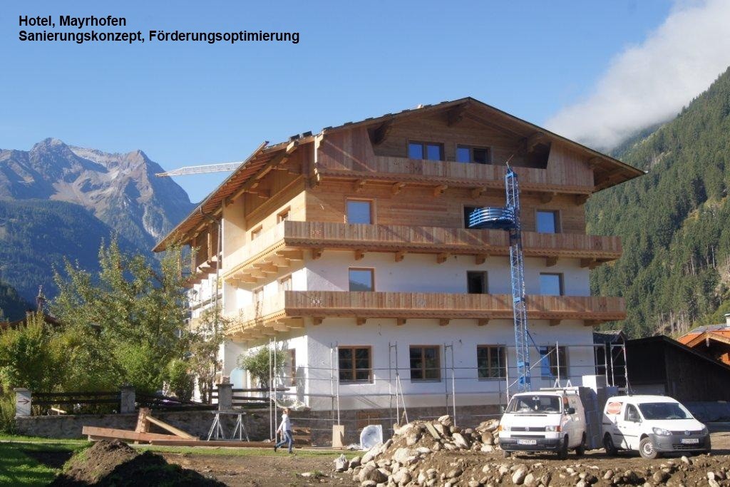 Sanierungsscheck, Thermische Gebäudesanierung Hotel, Mayrhofen