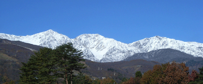 初冬の白馬三山