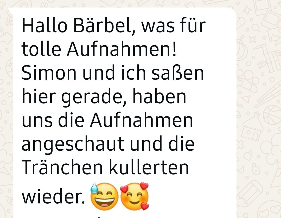Hochzeitsfotografie in Gütersloh - WhatsApp Nachricht