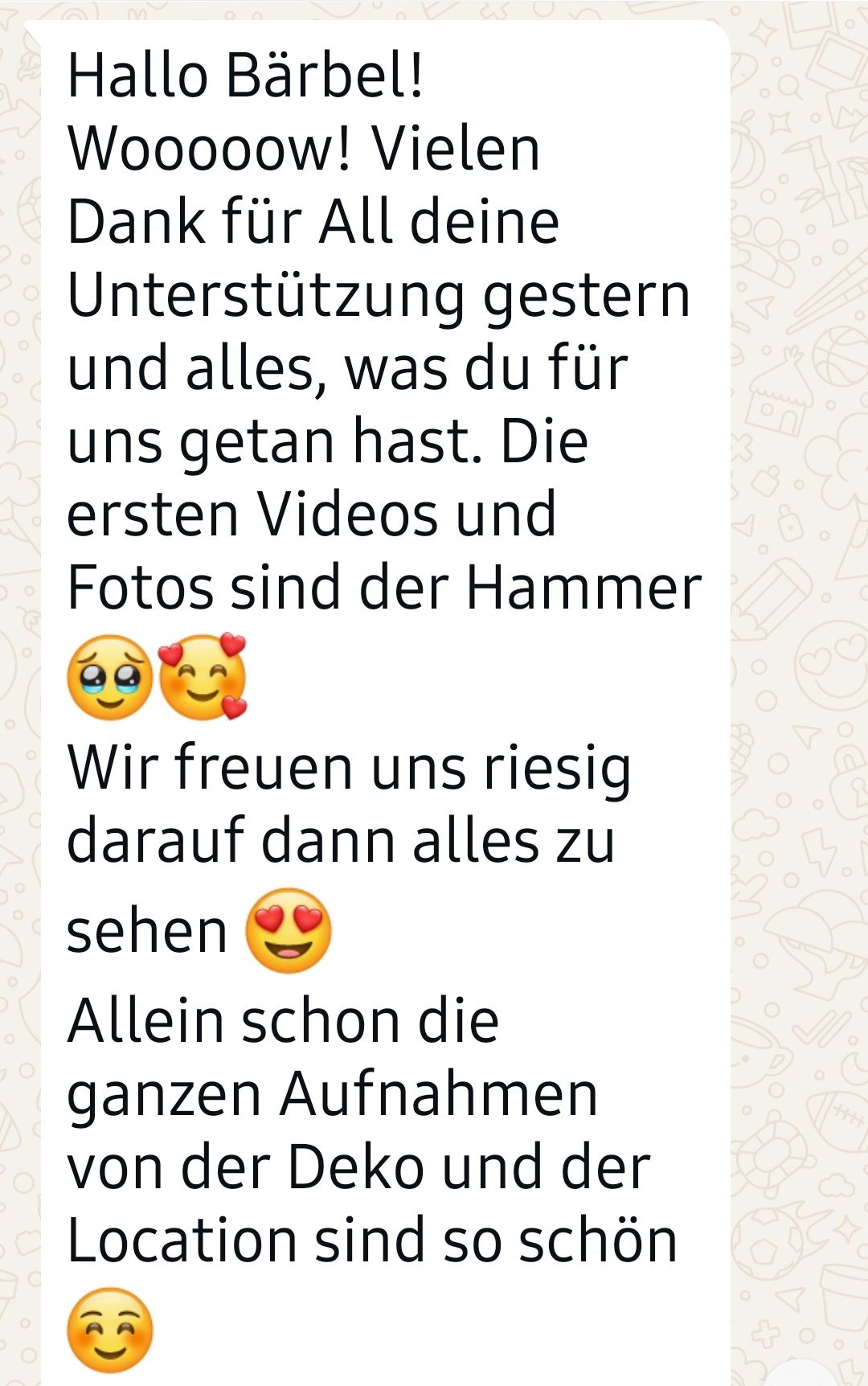 Whatsapp Nachricht von einem Brautpaar