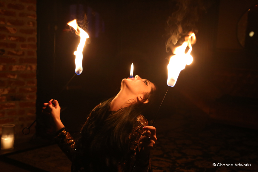 Fire Performer at Black Rabbit Rose Hollywood.