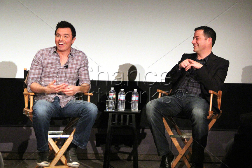 Seth MacFarlane and Jimmy Kimmel panel discussion at private event.