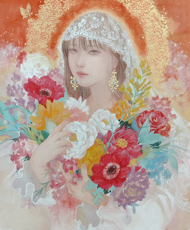 井上知美「祝福」 8号　日本画
