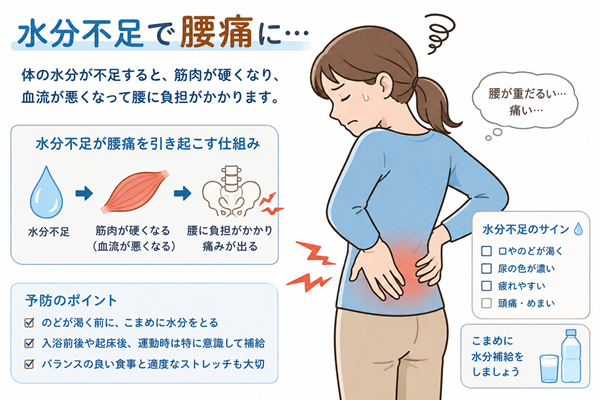 水分不足が筋肉に与える影響とは？腰痛の原因になることも