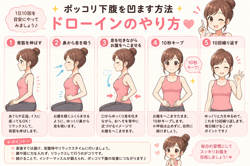 腰痛の原因⁉ぽっこり腹を凹ます方法「ドローイン」