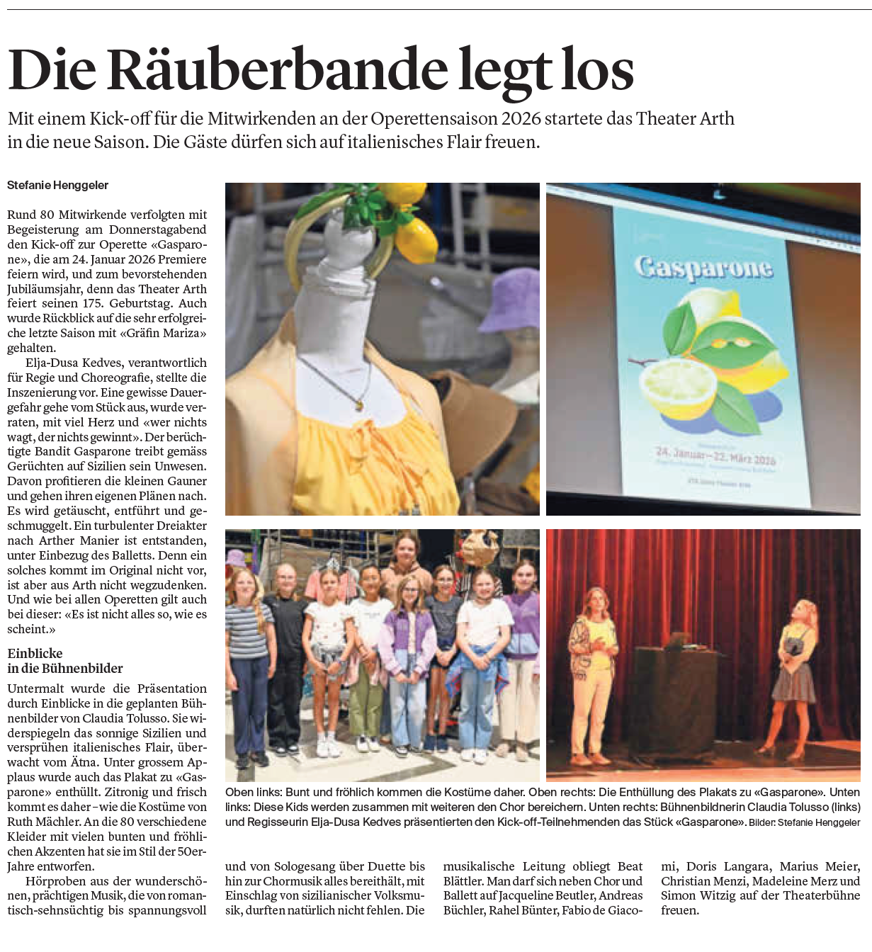 Die Räuberbande legt los: Kick-off