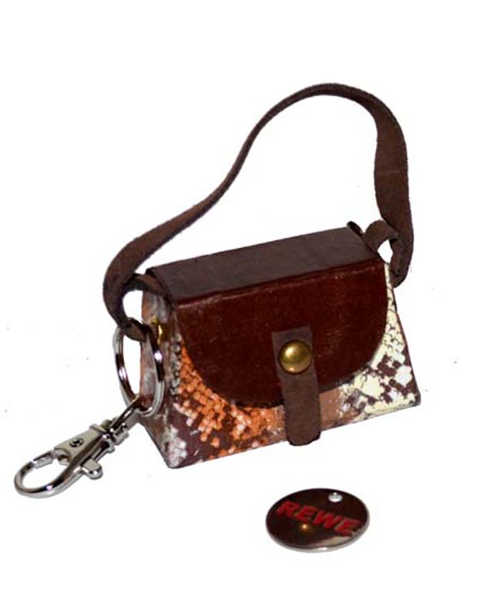 Kleine Mini Tasche als Anhänger Schlüsselanhänger Muster
