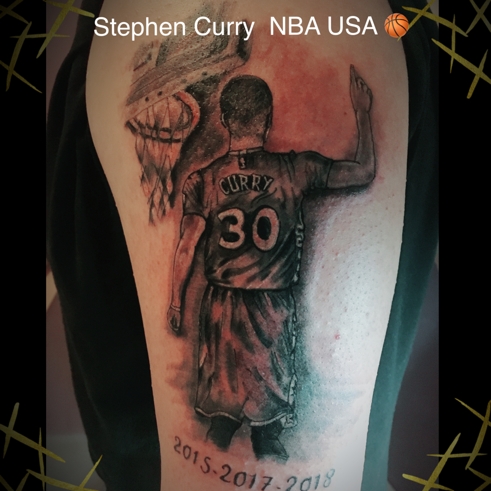 Tattoo realista  Wardell Stephen Curry  fans  (NBA USA 🇺🇸 