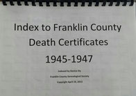 Cover of Index to Franklin County Death Certificates, 1945-1947