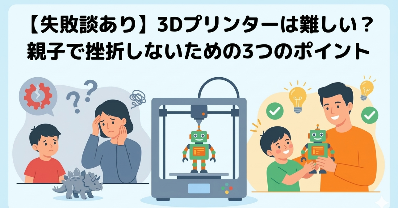 【失敗談あり】3Dプリンターは難しい？親子で挫折しないための3つのポイント
