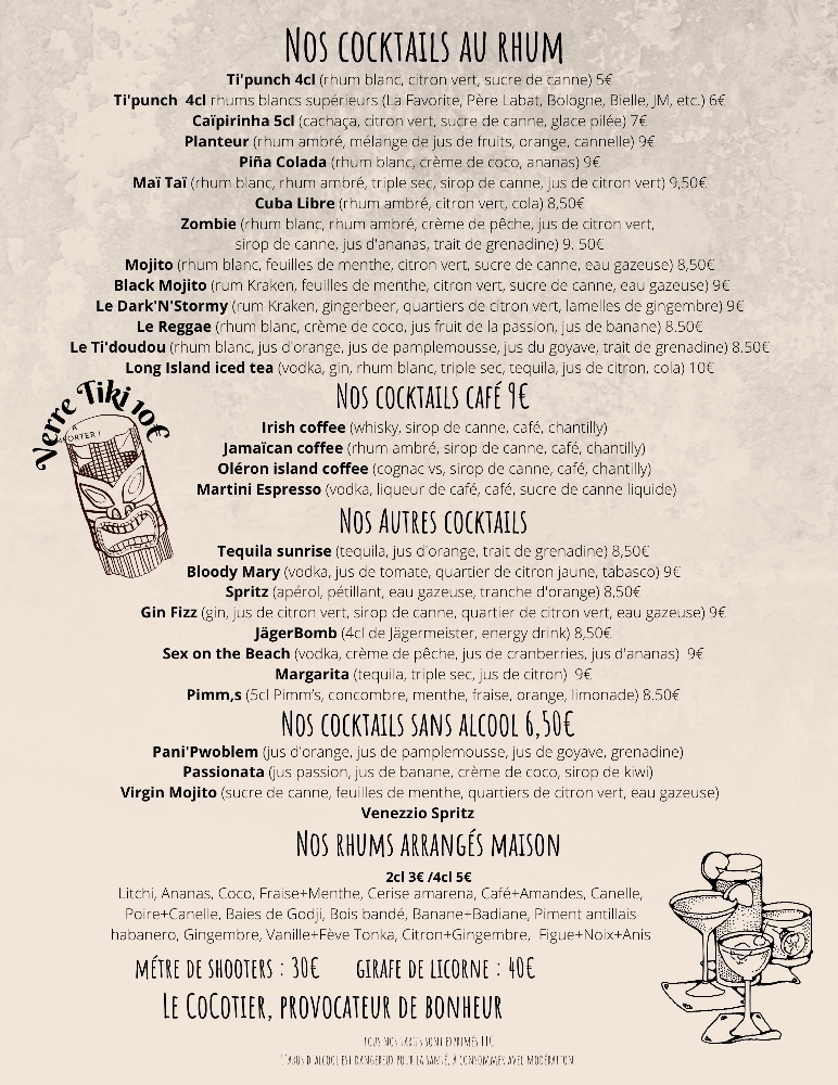 Nos cocktails