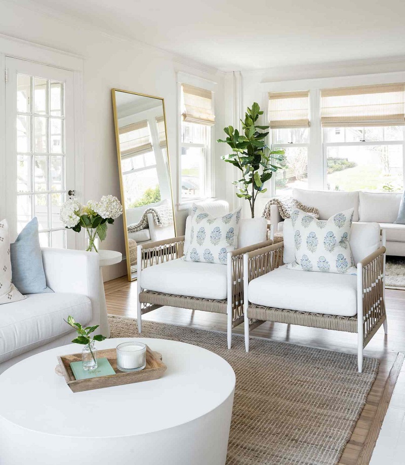 two white chairs in Hamptons style