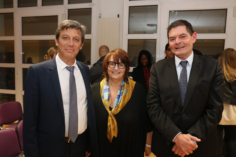 David ASSOULINE, vice-présient Sénat, Annie-Paule DERCZANSKY, Jean-Pierre COIGNARD, Directeur d'Académie