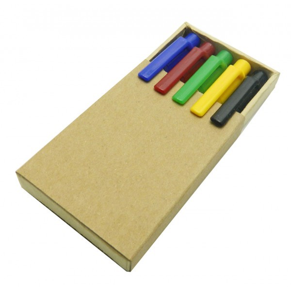 Set de 5 resaltadores de diferentes Colores en elaborados en cartón reciclado