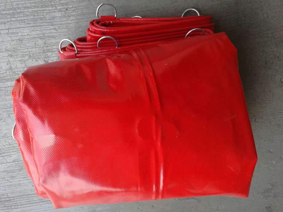Lona roja con argollas para camion de carga - Envios a todo Mexico