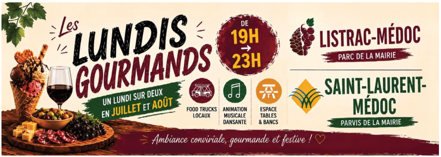 Les Lundis Gourmands 2026 : Listrac-Médoc et Saint-Laurent-Médoc lancent une initiative commune inédite