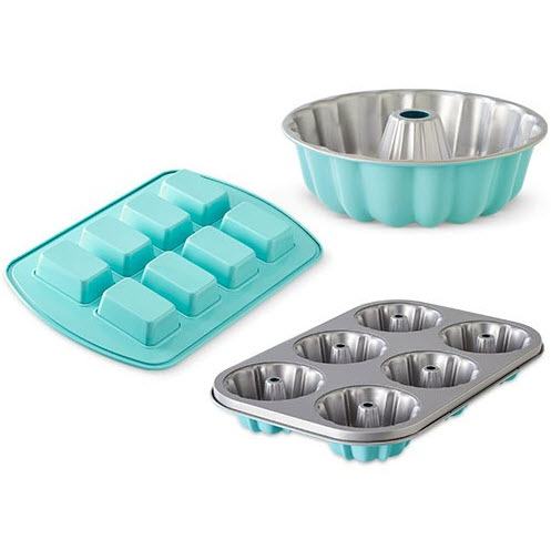 Pampered Chef Back-Set bestehend aus Gugelhupf-Kranzform, Mini-Kuchenform und Mini-Gugelhupf-Form um 6 kleine Kuchen zu backen 