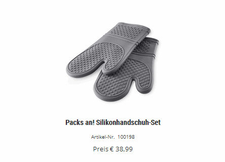 Packs an Silikonhandschuh Set grau Pampered Chef