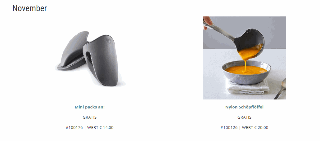 November Geschenke bei Pampered Chef.