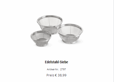 Edelstahl Siebe 3er Set von Pampered Chef