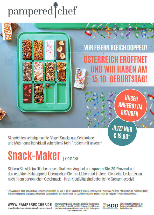 Snack-Maker Angebot von Pampered Chef nur im Oktober 2019