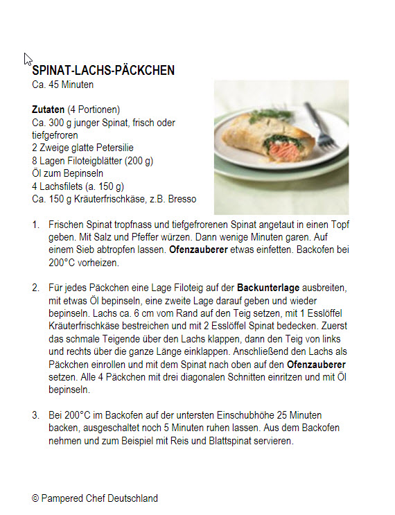 Spinat Lachs Päckchen gebacken in Filoteigblätter