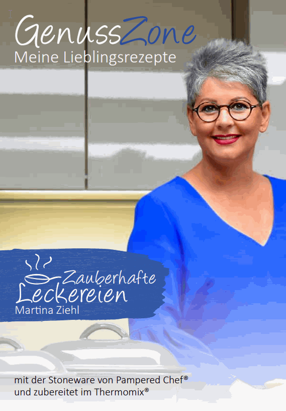 Bitte auf das Bild klicken um zum Onlineshop von Martina´s GenussZone geführt zu werden. Die ist ein unabhängiges Rezeptheft das von Martina Ziehl mit Pampered Chef geschrieben wurde und steht nicht in Verbindung zu Pamperedchef®