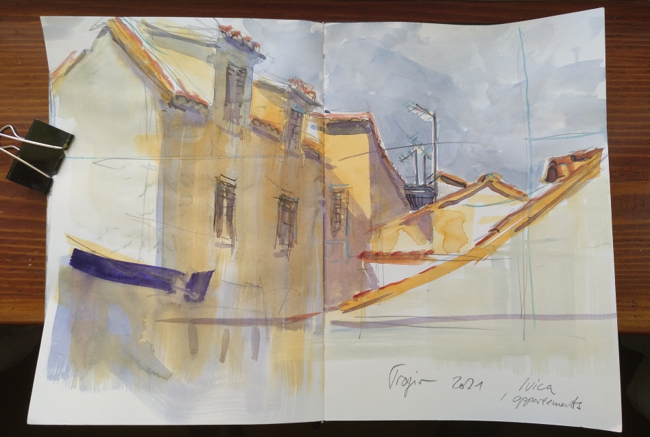 morgens von der Dachterrasse in Trogir