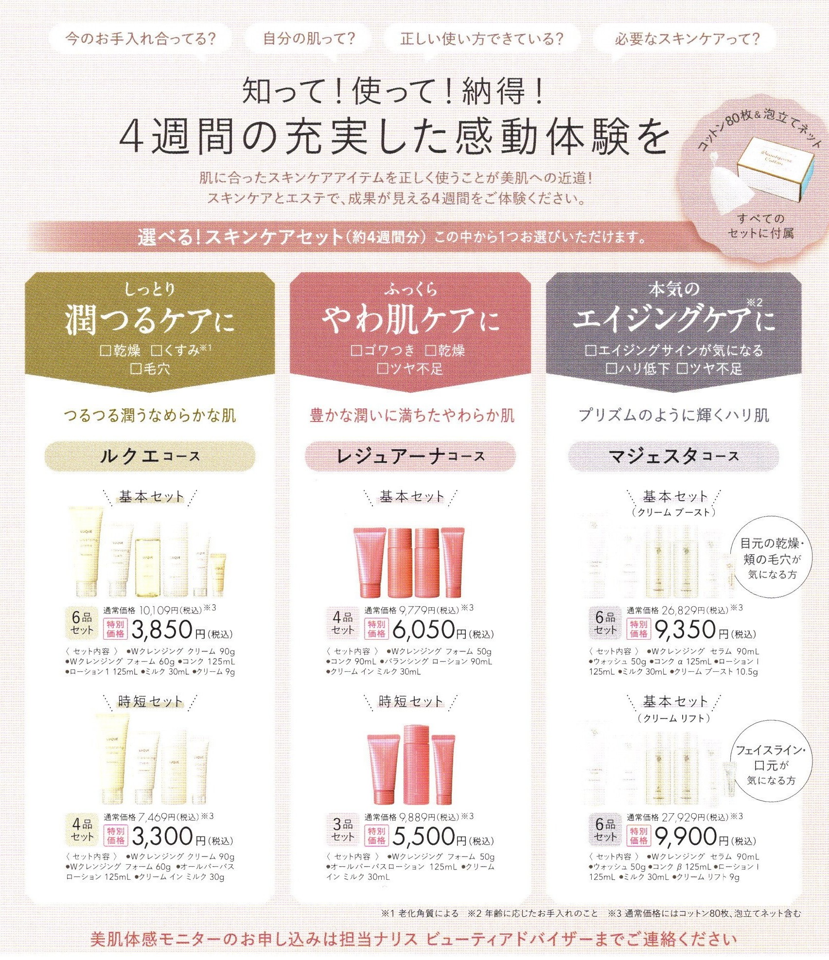 美肌体感モニタースキンケアセット