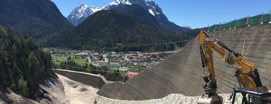 System KBE Polyslope S in Mittenwald - Lawinenschutzwall als bewehrte Erde 