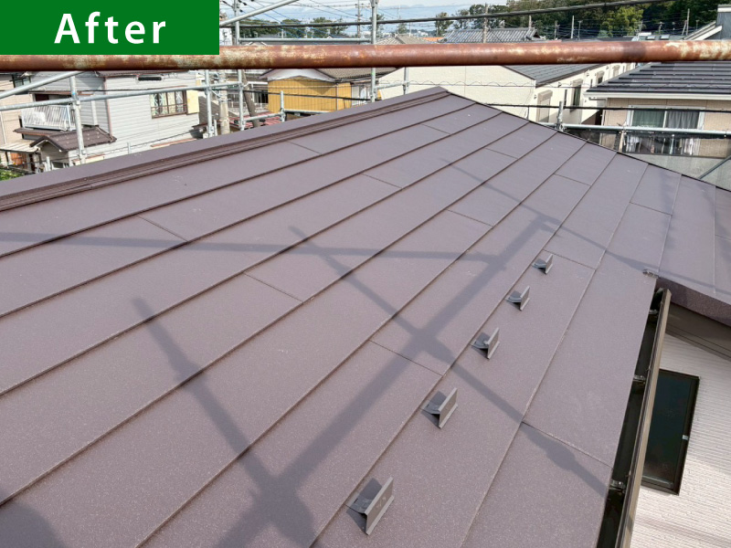 【施工事例】板金屋根カバー（スーパーガルテクト）アフター写真｜さいたま市岩槻区Ｋ様邸