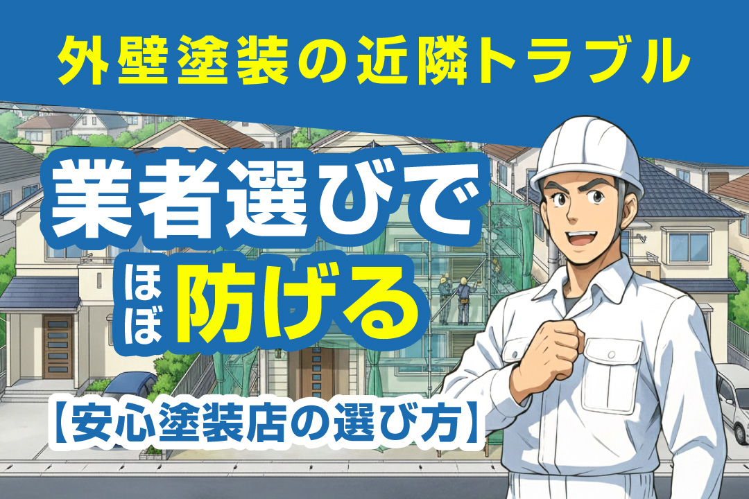 外壁塗装の近隣トラブルは業者選びで９割防げる【安心塗装店の選び方】