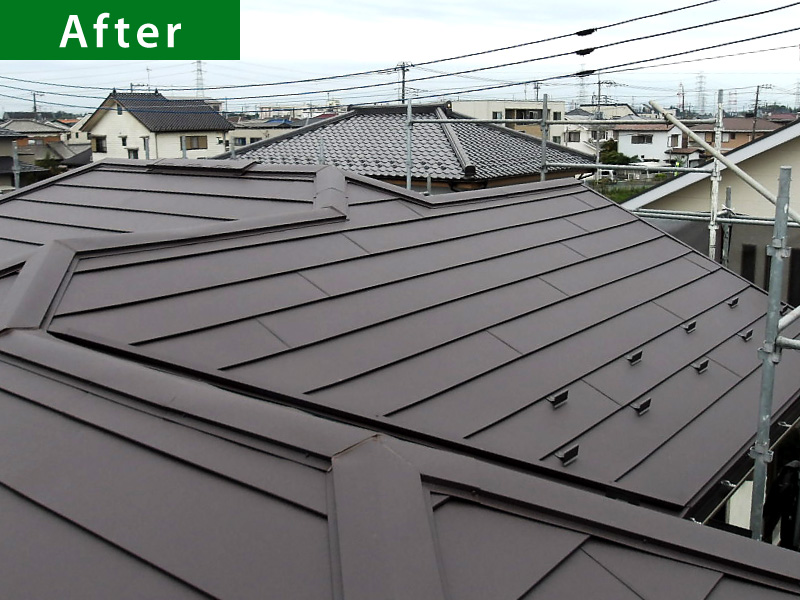 【施工事例】板金屋根カバーのアフター写真｜宮代町Ｙ様邸