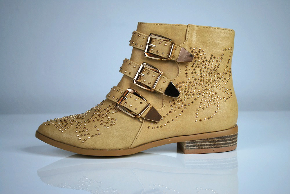 Vintage Schnürstiefeletten, Biker Boots, Booties Rock chic Biker Boots Western Stiefeletten Vintage Nieten Schnallen