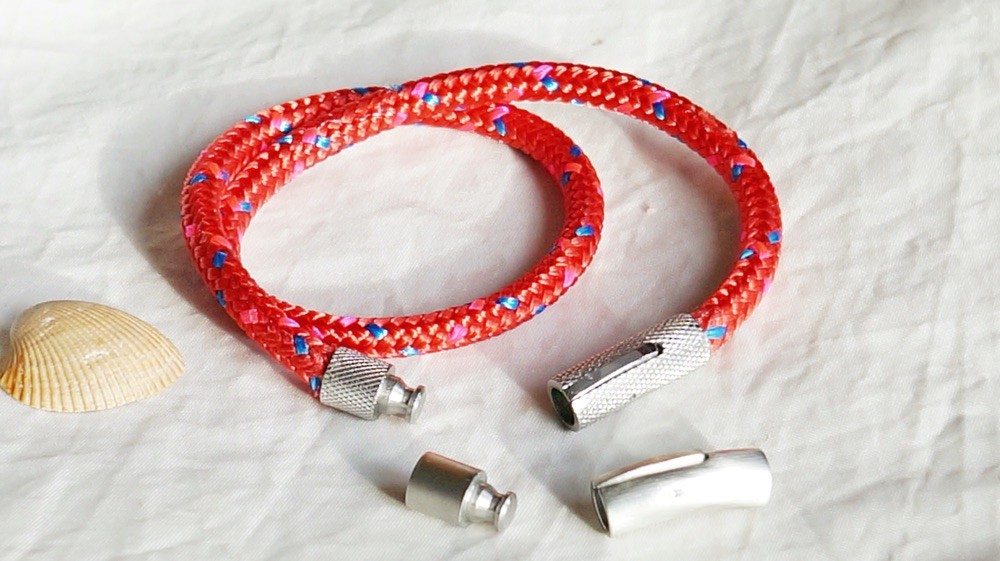Armband Modell Luv - mit 5 mm Tauwerk Speed-Line in rot-blau-pink