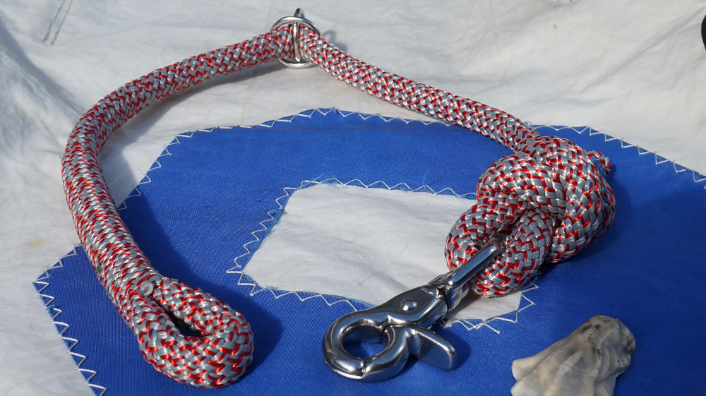 'Classic' Collar-Model (rope sheet type Top-Line Pastel, red-gray), 10 mm diameter