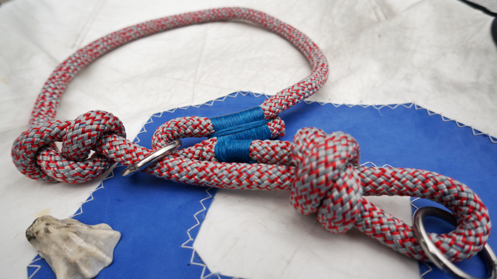 'Freestyle' Collar-Model (rope sheet type Top-Line Pastel, red-gray), 10 mm diameter