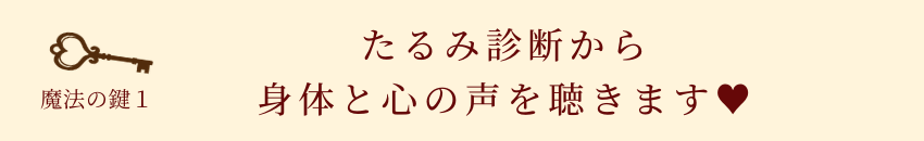 たるみ診断から身体と心の声を聴きます