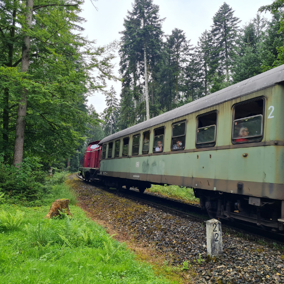 Mit der Schwäbischen Waldbahn von Rudersberg nach Welzheim - Und auf dem Bahnerlebnispfad zurück gewandert - HVP175