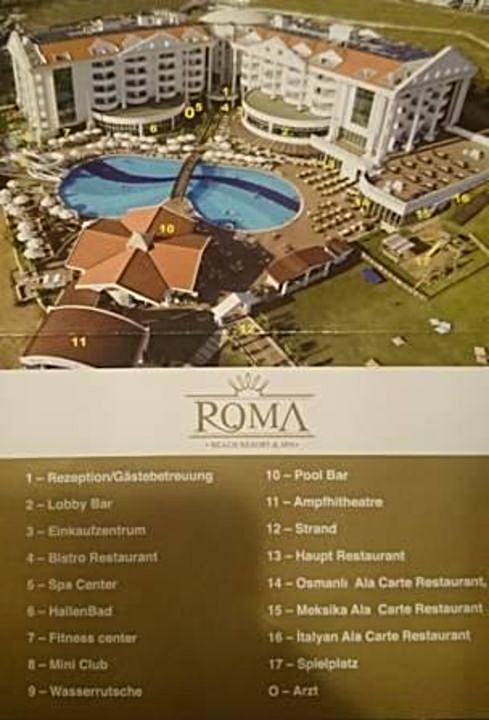 Roma Beach Resort Hotel Lageplan
