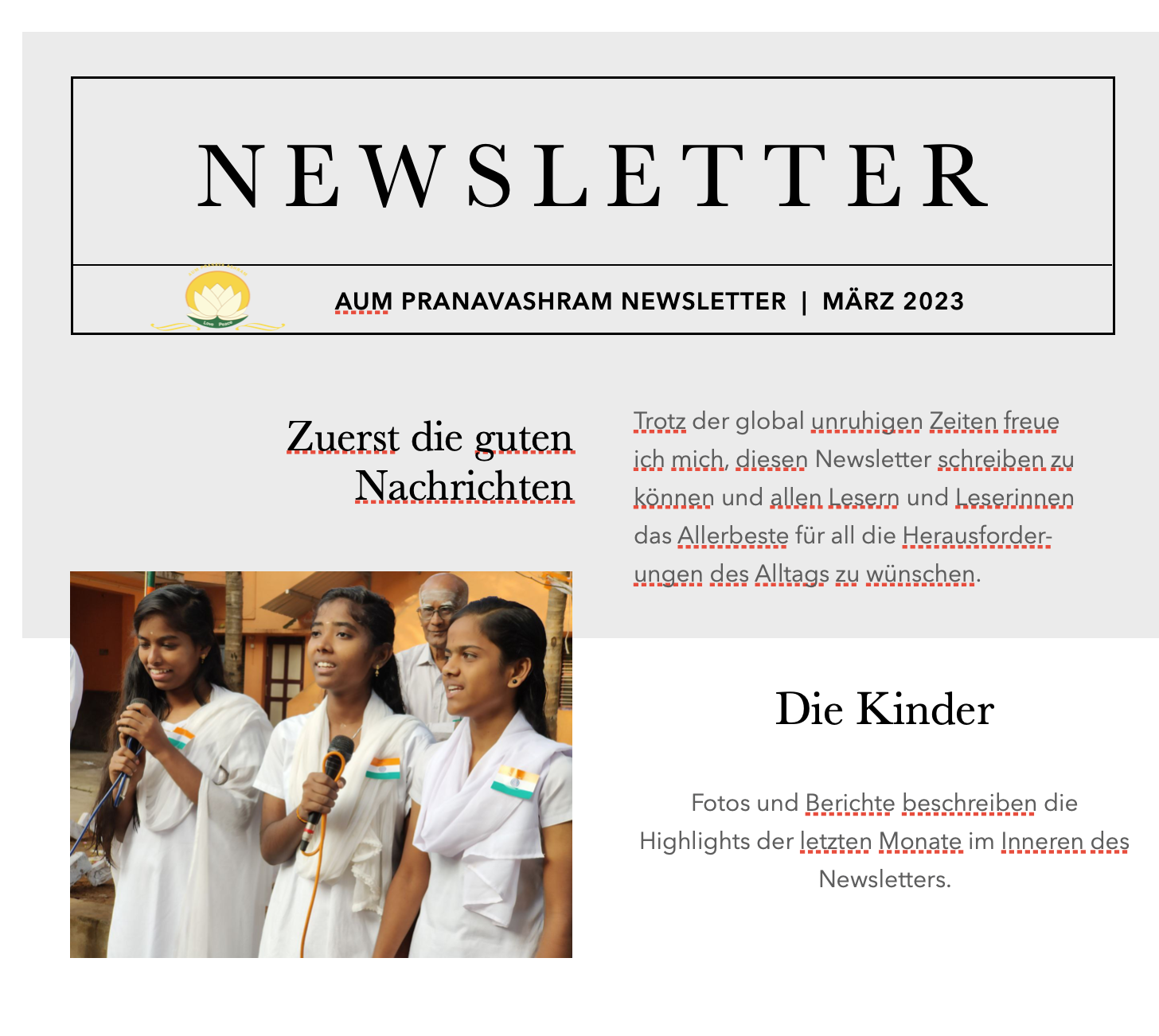 Newsletter März 2023