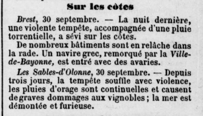Extrait de "La Gazette" du 02/10/1912