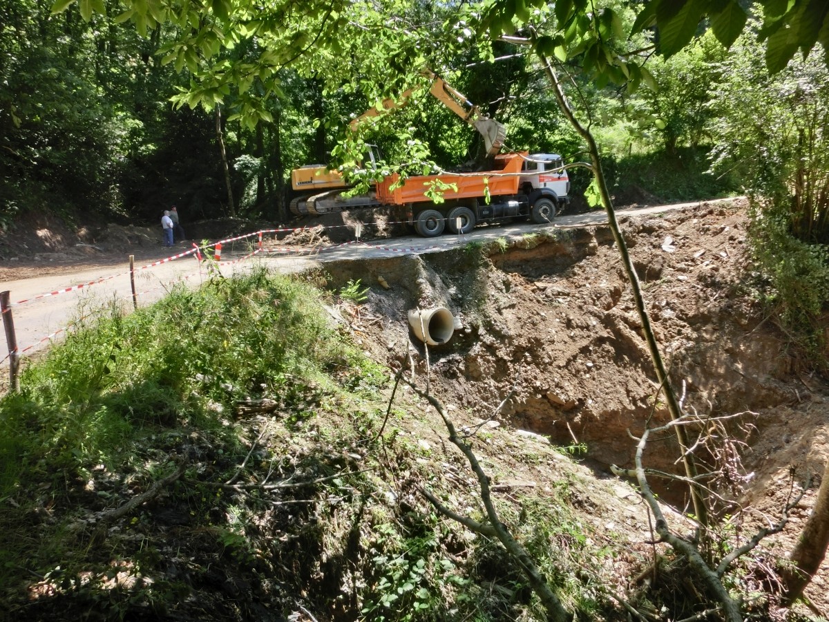 Réconstruction du virage à la Libaudié en 2013