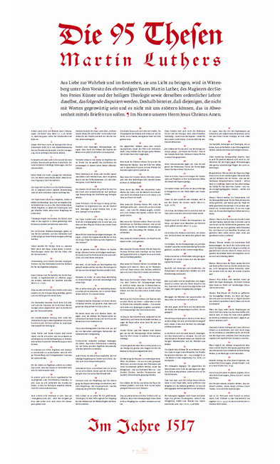 Unsere Auswahl der 95 Thesen in mehreren Sprachen ...