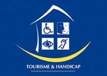 Description du logo carré bleu et jaune représentant les 4 déficiences