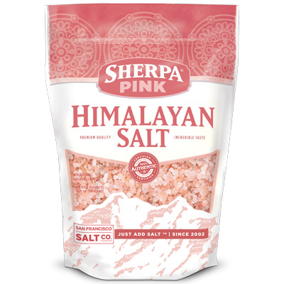 A packet of Himalayan sea salt