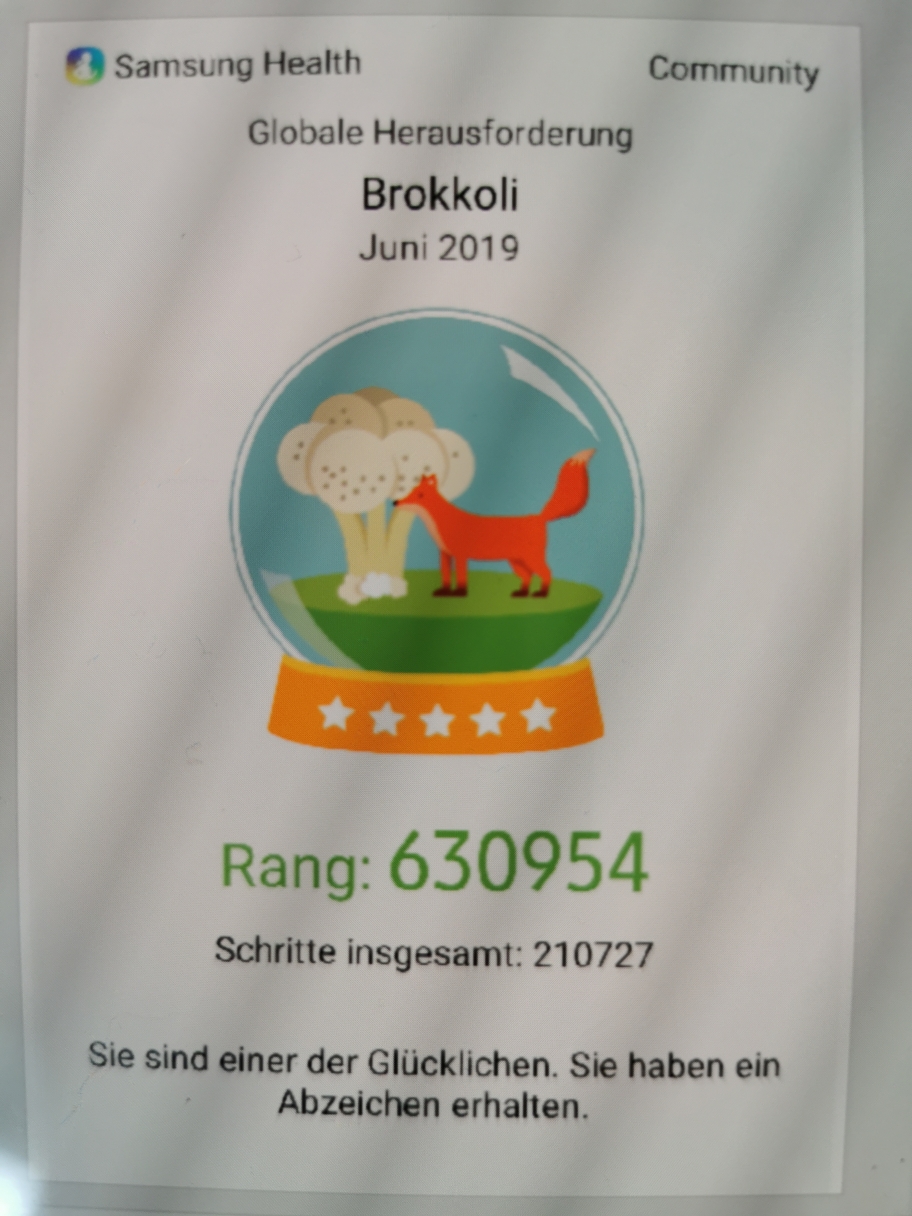 Die Brokkolichallenge 200000 Schritte in einem Monat